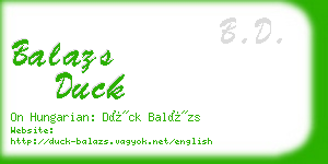 balazs duck business card